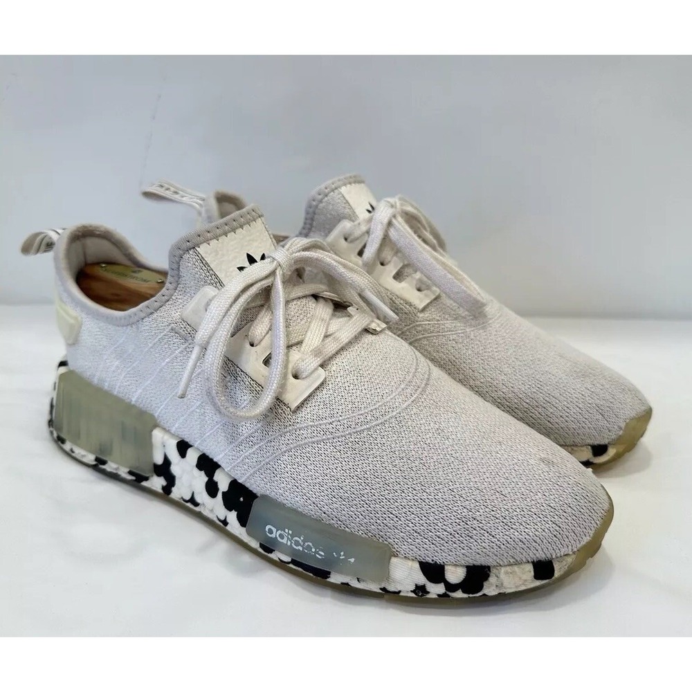 Adidas NMD R1 Size 7 Youth White Black Athletic Running Shoes Sneakers h03961